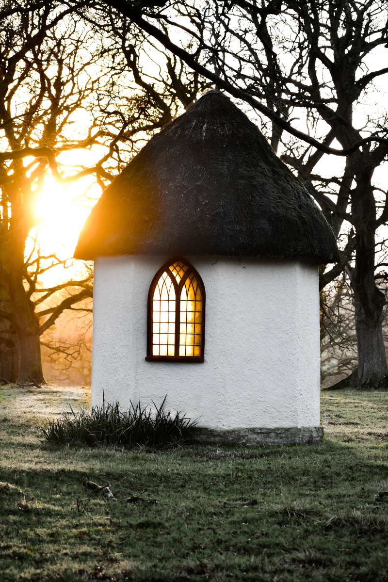 landscape photo of a local thatched hut